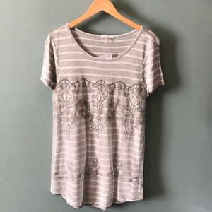Striped Lace Top